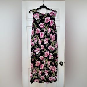 Women’s Sag Harbor Black and Hot Pink Flower Dress Size 18
